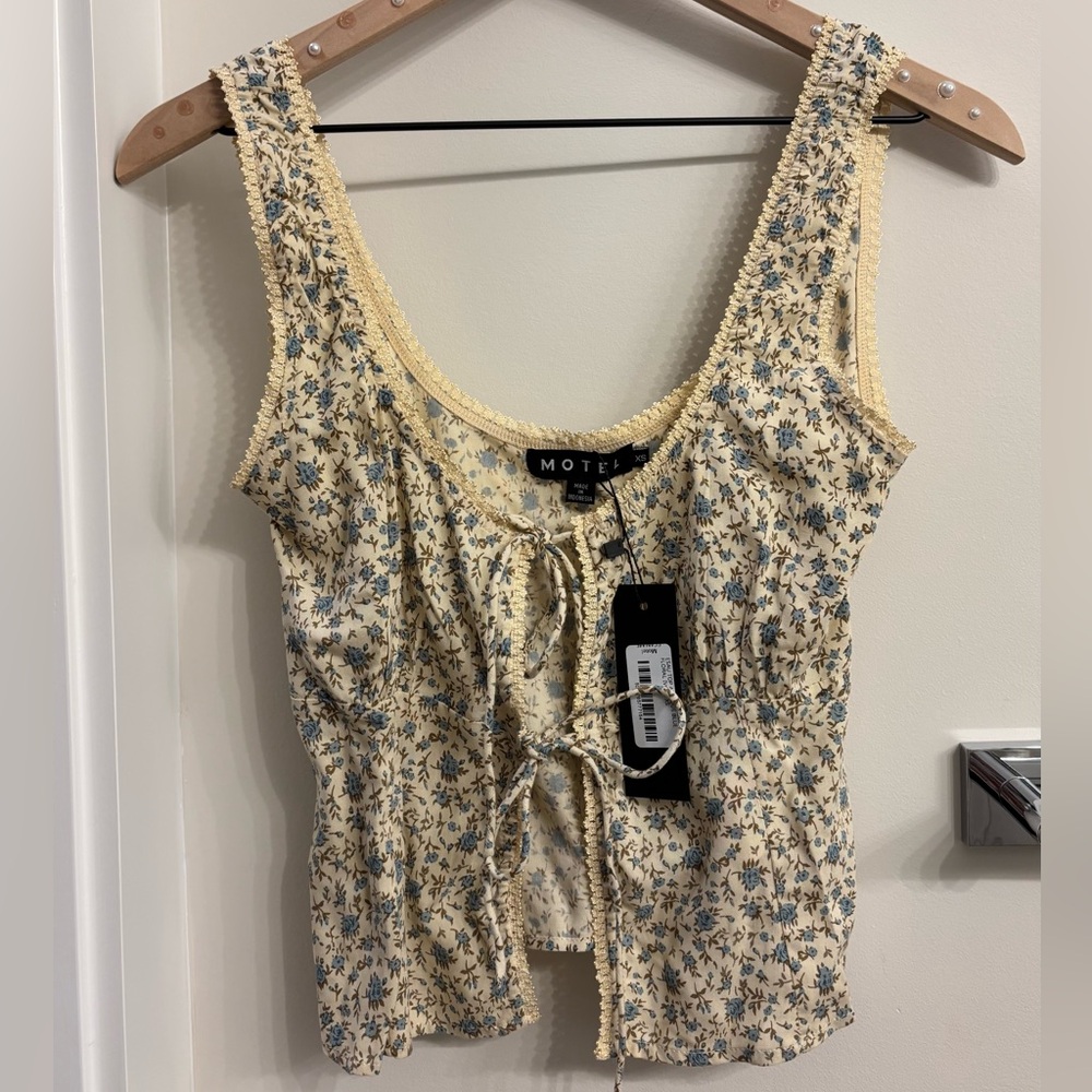 NWT Motel Tank Front Tie XS